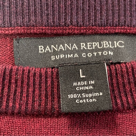 Banana Republic Men’s Burgundy Sweater Crew Neck 100% Pima Cotton Size Large - Picture 3 of 4